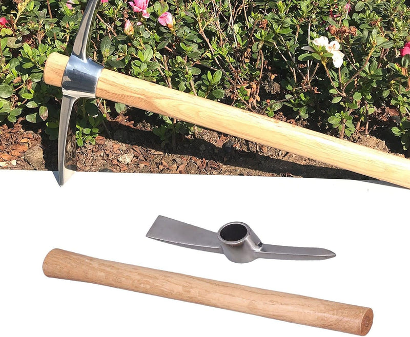 Tissting Spitzhacke mit Hartholzstiel, 40cm/15,74 Zoll Wiedehopfhacke Gartenhacke, Unkrauthacke, Han