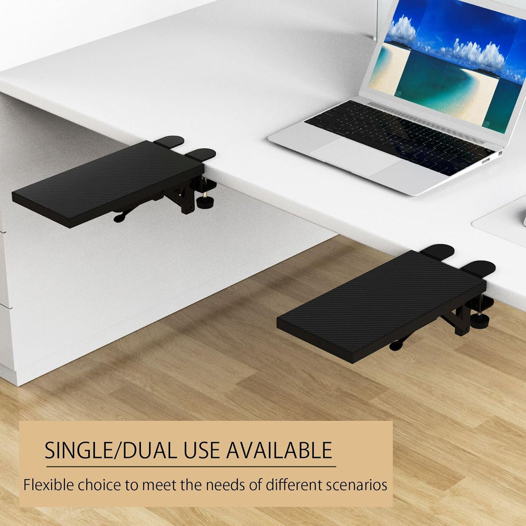 OUGIC Ergonomische Schreibtisch-Verlängerung, 30 x 15 cm, stanzfrei, zum Anklemmen, faltbare Tastatu