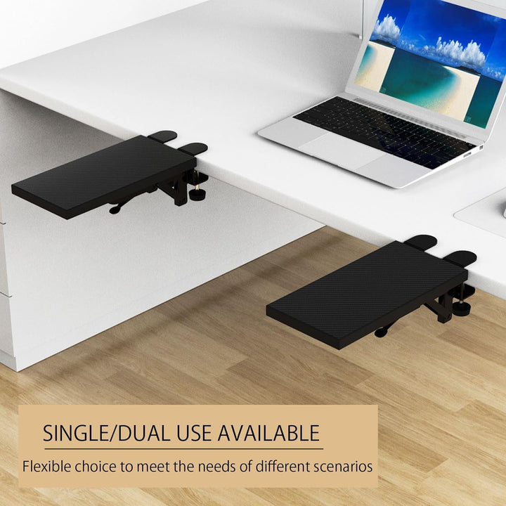 OUGIC Ergonomische Schreibtisch-Verlängerung, 30 x 15 cm, stanzfrei, zum Anklemmen, faltbare Tastatu