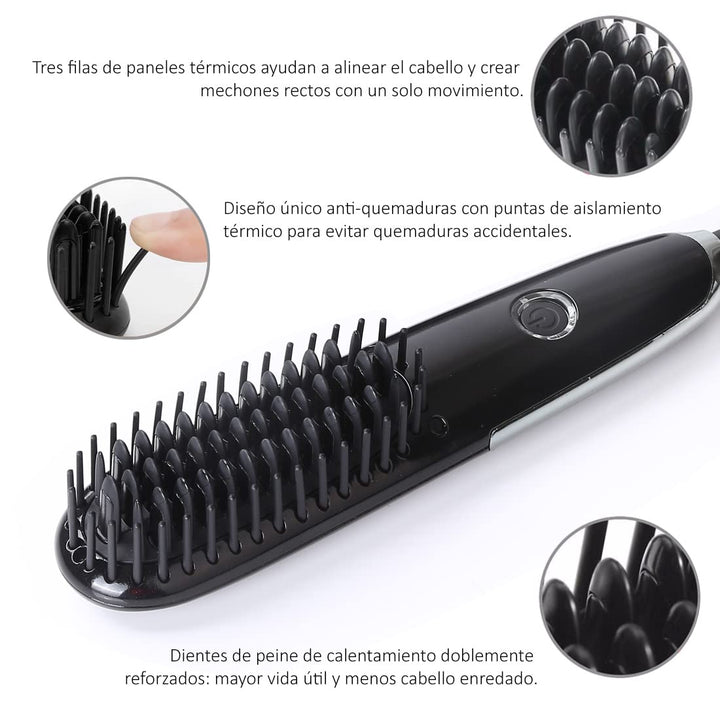 Mini Haarglätter Bürste, FARI Reise Haarglätter Bürste Dual Voltage Ionen Heisskamm mit Reisetasche