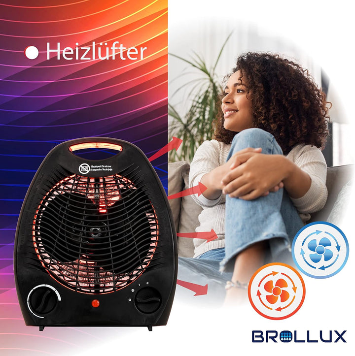 Elektroheizung 2000W mobiles Heizgerät FH1B Thermoventilator Heizlüfter Spiralheizkörper Heizspirale