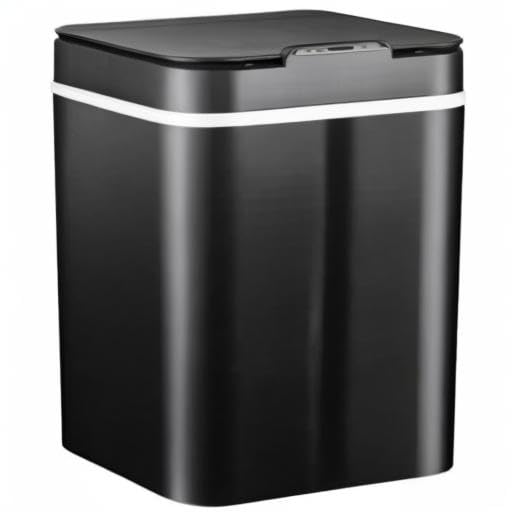 EUNEWR Automatischer Mülleimer Berührungsloser Infrarot-Bewegungssensor-Mülleimer 12L (Schwarz), Sch