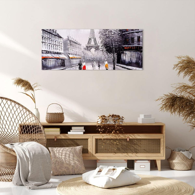 Bilder auf Leinwand 100x40cm Leinwandbild Architektur Paris Eiffle Frankreich Gross Wanddeko Bild Sc