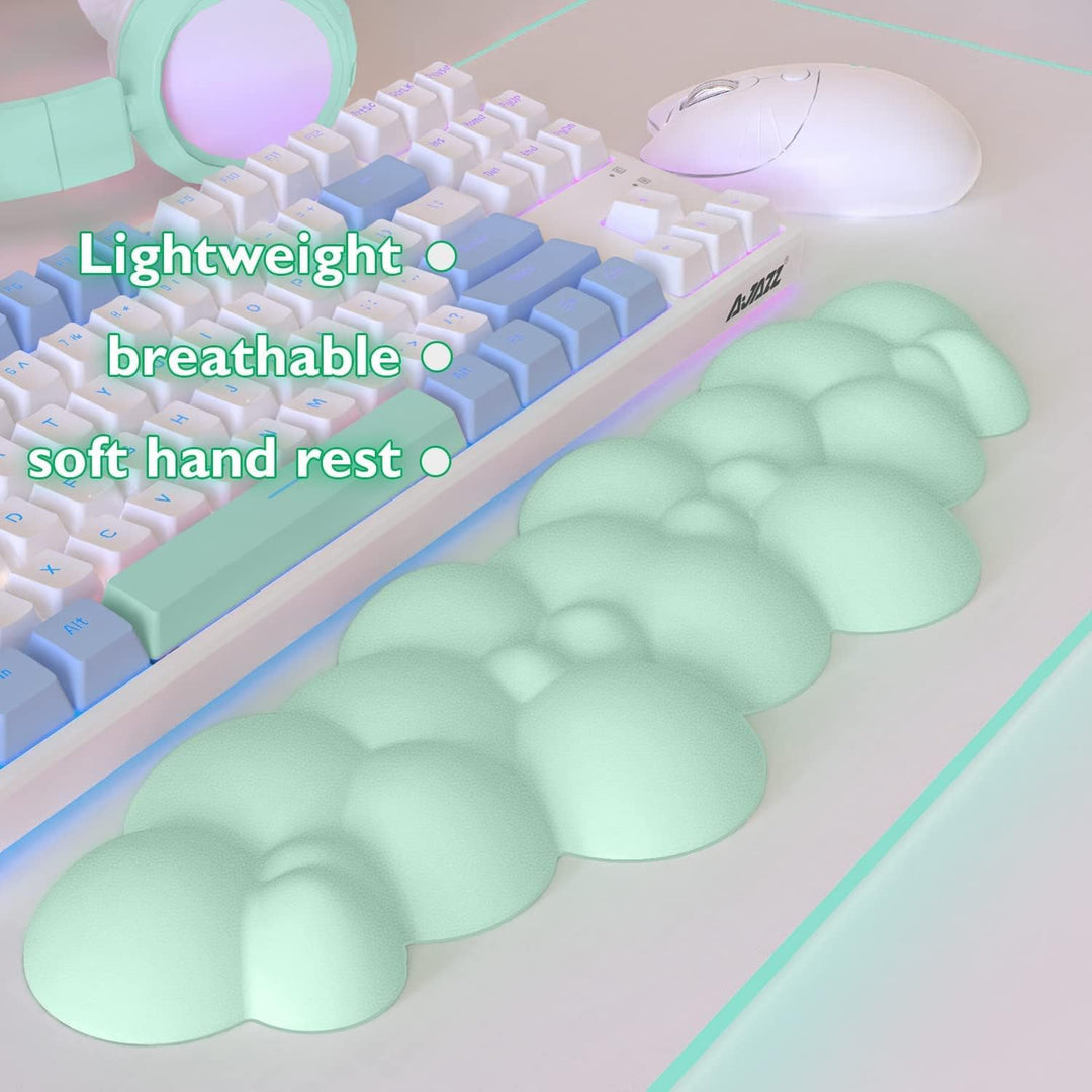 A.JAZZ 3 in 1 Cloud Ergonomische Tastatur-Handballenauflage,Mauspad und Untersetzer-Set,PU-Leder,rut