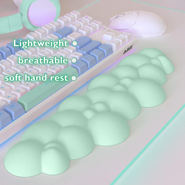 A.JAZZ 3 in 1 Cloud Ergonomische Tastatur-Handballenauflage,Mauspad und Untersetzer-Set,PU-Leder,rut
