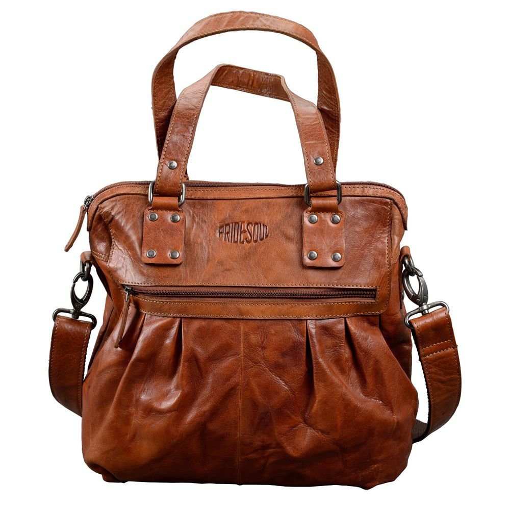 PRIDE AND SOUL 47605 Damentasche HOLLY, Damen Henkel-Handtasche, Ledertasche mit Reissverschlussfäch