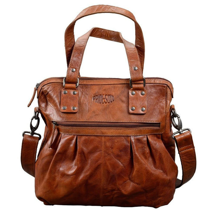 PRIDE AND SOUL 47605 Damentasche HOLLY, Damen Henkel-Handtasche, Ledertasche mit Reissverschlussfäch