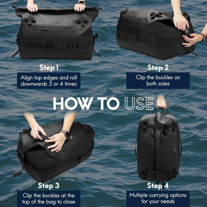 Haimont wasserdichter Rucksack, vielseitig wasserdicht Tasche, Dry Bag komfortabel, RollTop, Strand,
