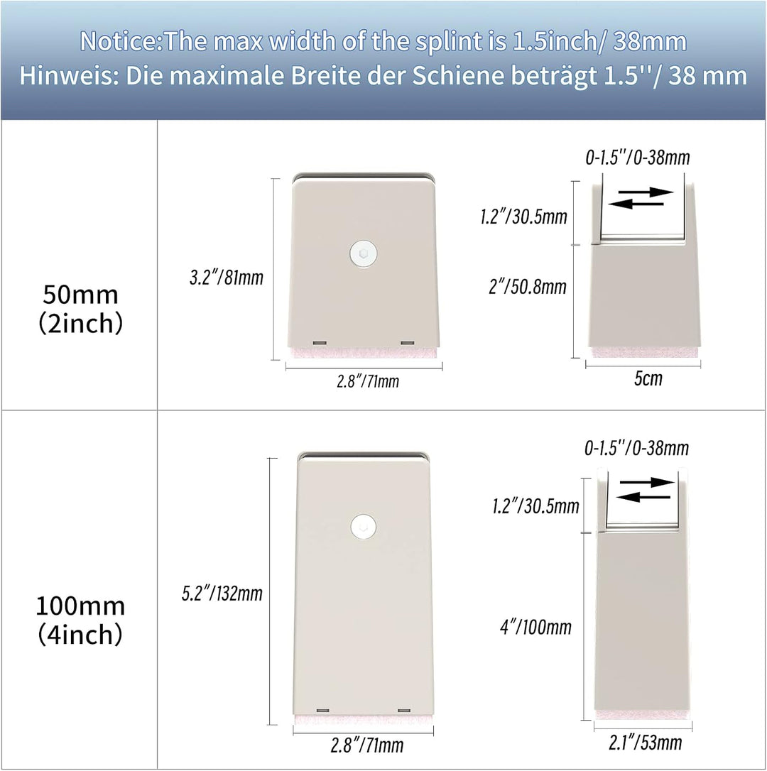 RCHYFEED Verstellbare Betterhöhung Möbelerhöhung 10cm mit Schraubklemme, Gray Betterhöher 4 Zoll Sch