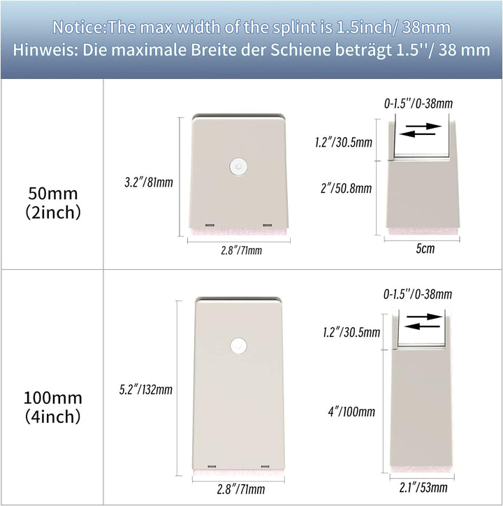 RCHYFEED Verstellbare Betterhöhung Möbelerhöhung 10cm mit Schraubklemme, Gray Betterhöher 4 Zoll Sch