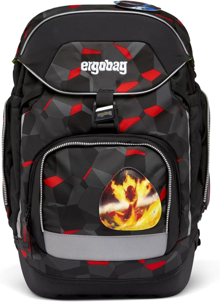 ergobag pack Set ergonomischer Schulrucksack, Set 6-teilig TaekBärdo - Grau