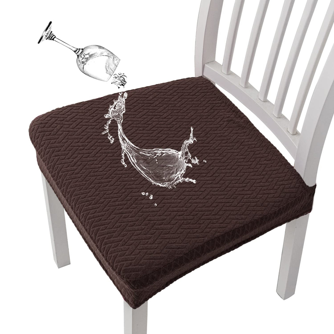 KELUINA Diamantgitter Jacquard wasserdichte Stuhl Sitzbezüge für Esszimmer Stretch Stuhl Sitzkissen