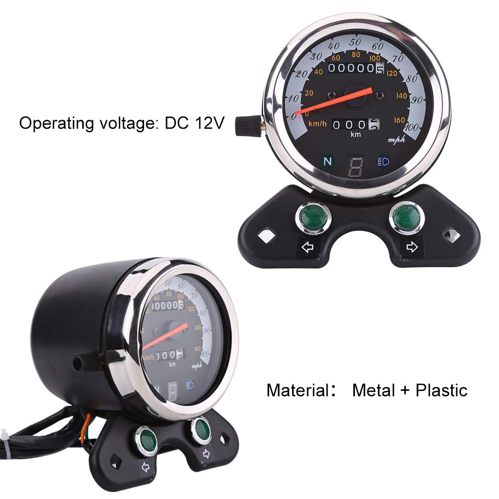 Motorrad Tachometer, Fydun Universal Dual Kilometerzähler 12V Gang LED Hintergrundbeleuchtung Digita