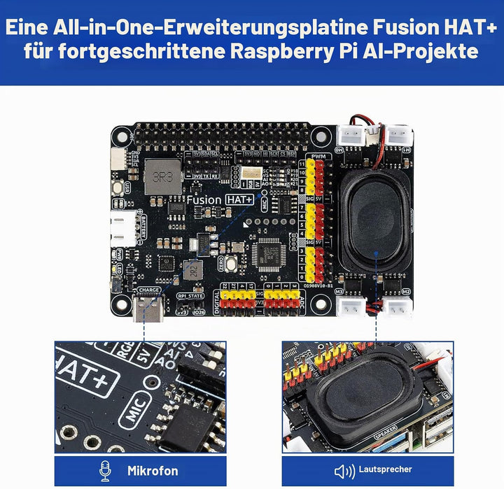 SUNFOUNDER AI Fusion Lab Kit für Raspberry Pi 5/4/3B+/Zero 2w, Multi-LLMs ChatGPT/Gemini/Grok, OpenC