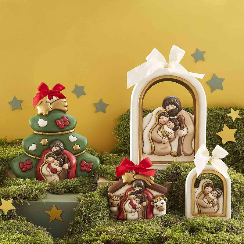 THUN - Formel mit Krippe - Weihnachtsdekoration Haus - Mittel - Keramik - 15,3 x 4 x 13 cm, Krippe