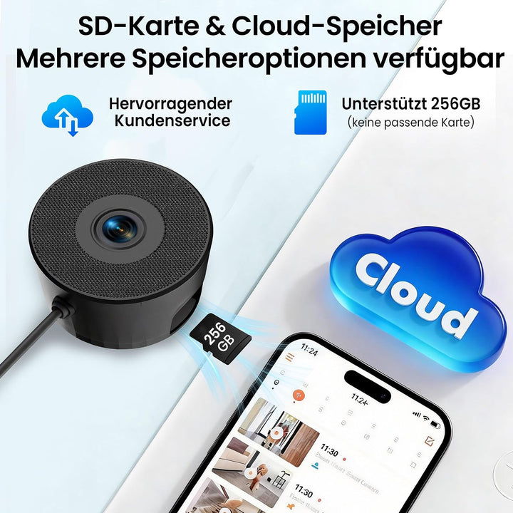 Fensterkamera, 5G/2.4GHz WiFi Überwachungskamera Innen/Aussen mit 2K Farb-Nachtsicht,Bewegungserkenn