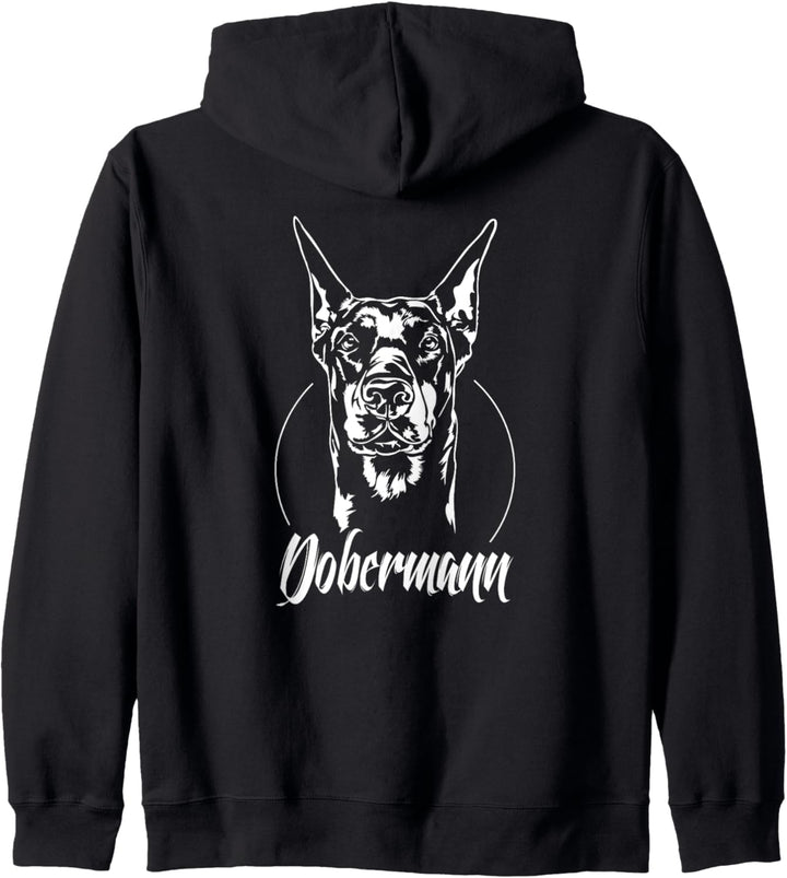 Stolzer Dobermann Hund Hunde Portrait Hundeportrait Kapuzenjacke