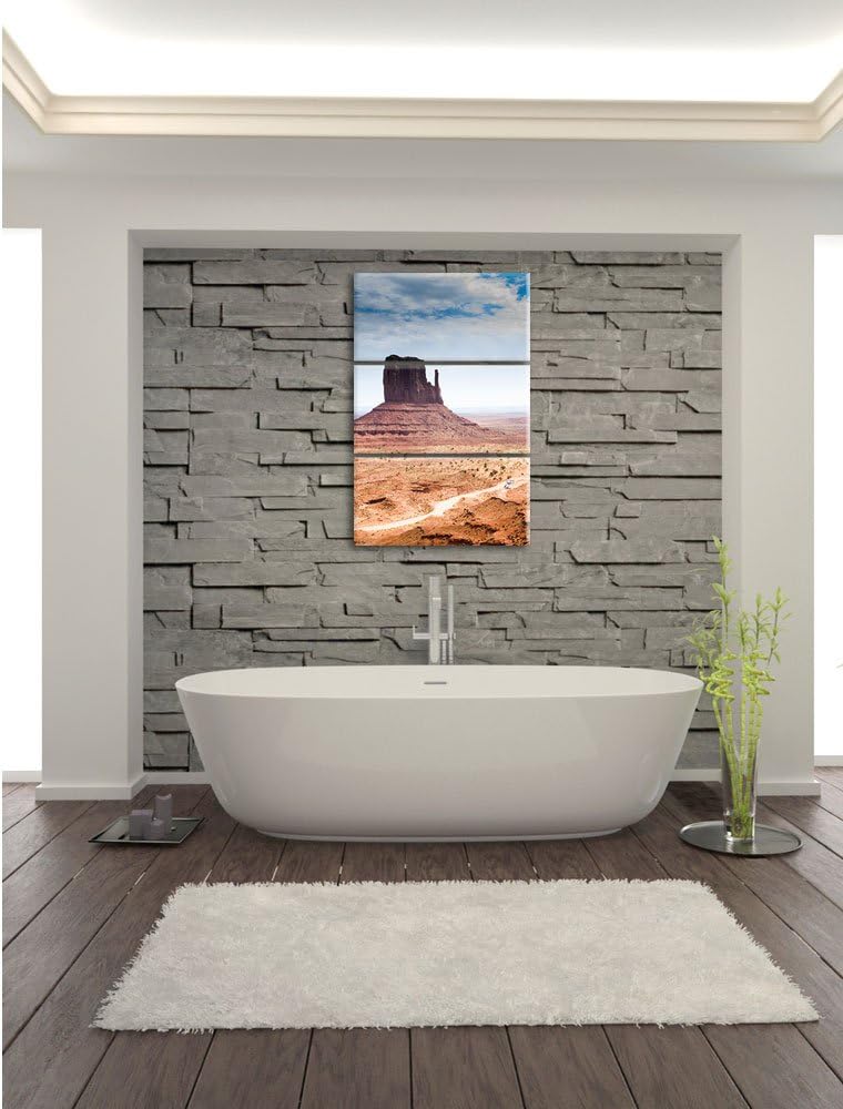 Pixxprint Monument Valley als Leinwandbild | Grösse: 3 Teilig (120x80) | Wandbild| Kunstdruck | fert