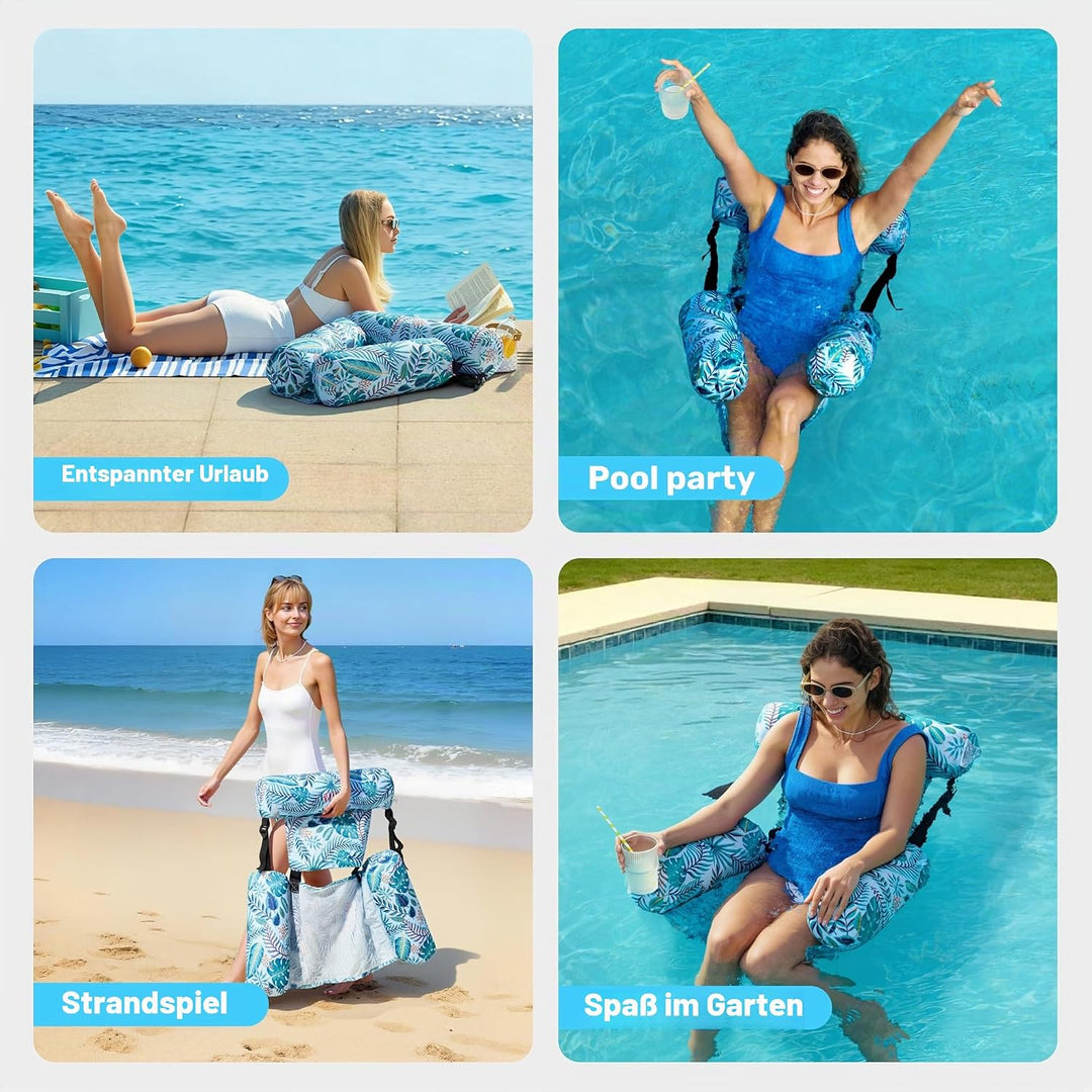 SLOOSH Luftmatratze Pool Wasser für Erwachsene, aufblasbarer Sessel, schwimmende Hängematte, aufblas