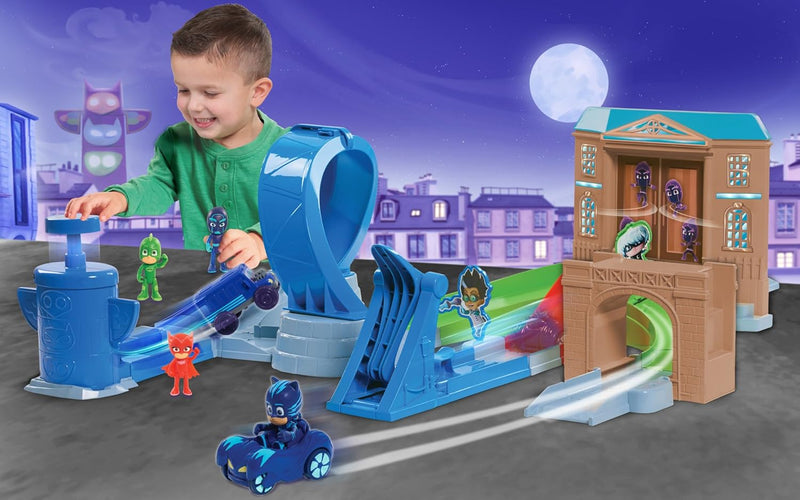 Simba 109402229 - PJ Masks Rival Racers Rennstrecke/ mit Looping/ mit Catboy und Katzenflitzer/ mit