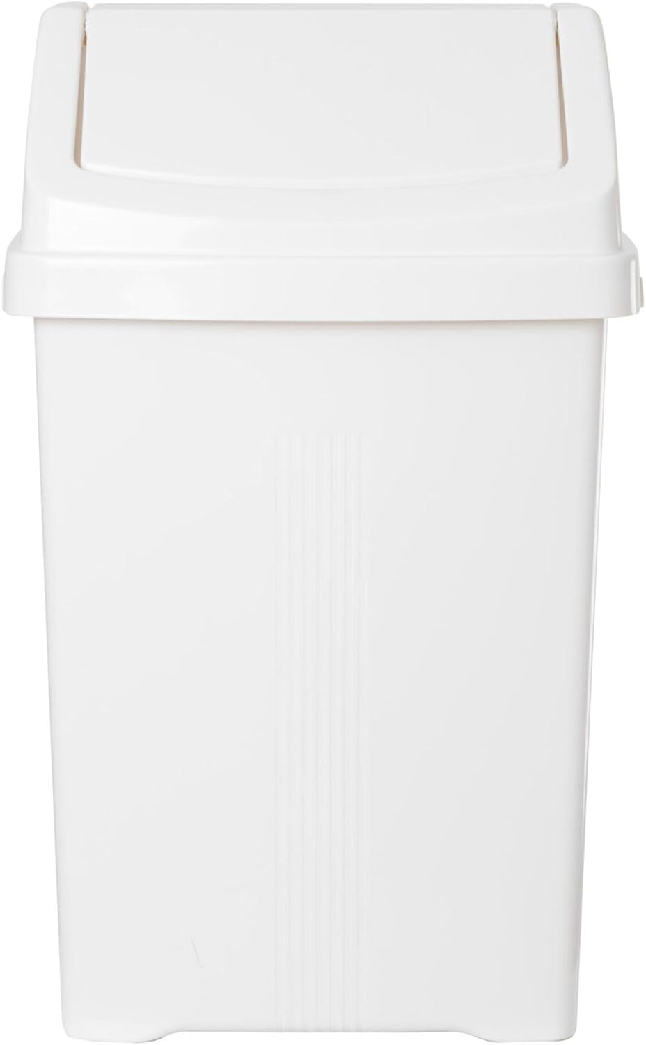 1 STÜCK Mülleimer mit Schwingdeckel 50 Liter eckig Weiss Schwingdeckeleimer Kunststoff Küche Büro Ba