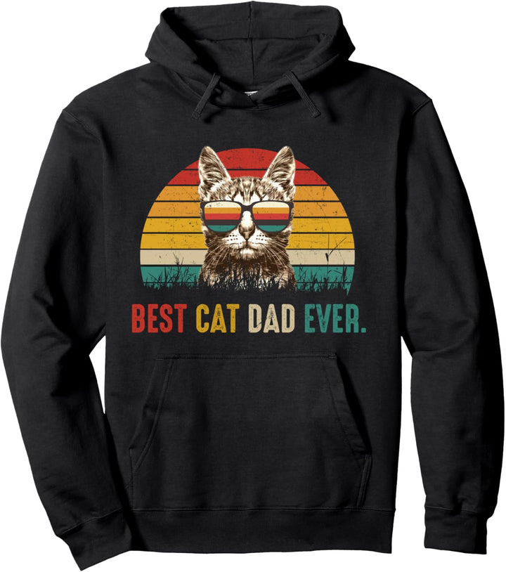Best Cat Dad Ever Vintage Cat Daddy Fun Lustig Katzenpapa Pullover Hoodie