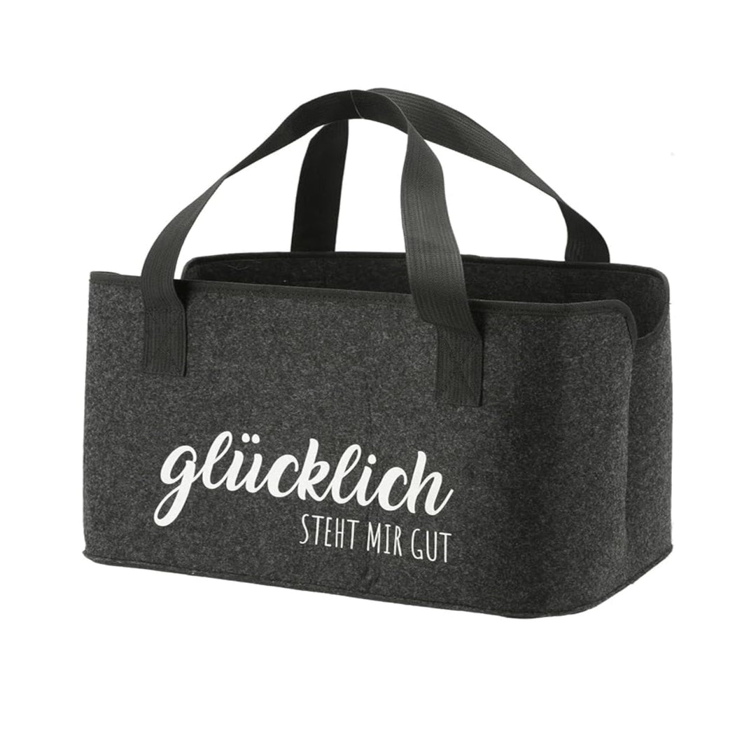 MC-Trend faltbare XL Filztasche mit lustigen Sprüchen aus 3 mm starkem Filz praktische Tasche zum Ei