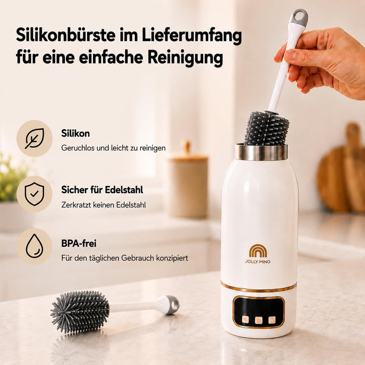 Flaschenwärmer Baby Unterwegs Tragbar Kabellos 500ml, Muttermilch & Wasser, Reise Auto Nacht, Siliko