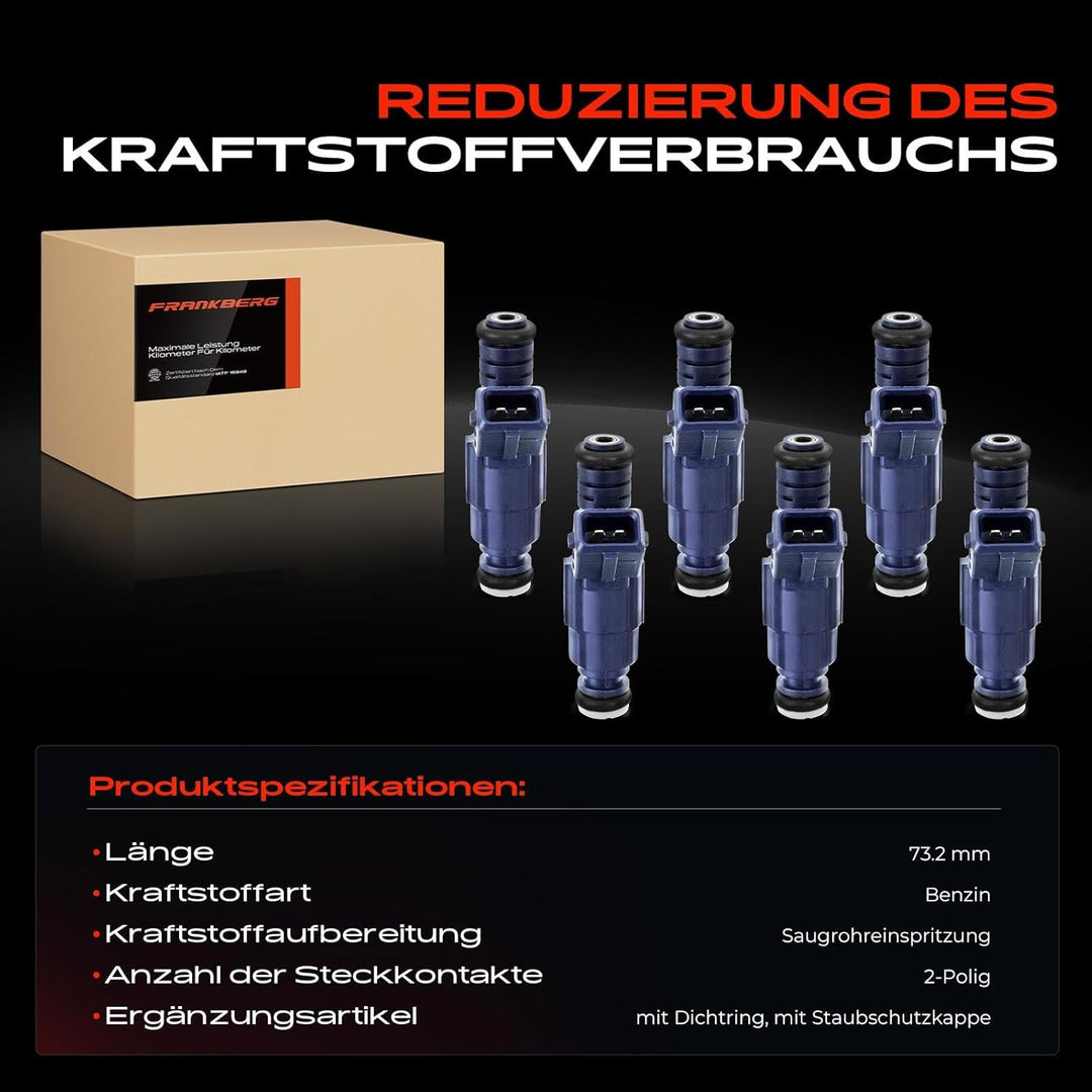 Frankberg 6x Einspritzventil Injektors Kompatibel mit Astra F T92 Omega B V94 Vectra B J96 9-5 YS3E