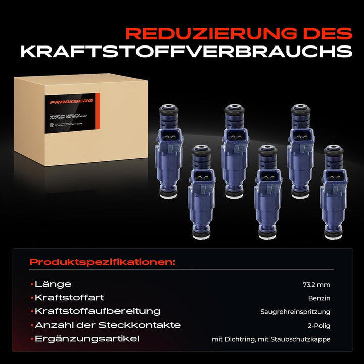 Frankberg 6x Einspritzventil Injektors Kompatibel mit Astra F T92 Omega B V94 Vectra B J96 9-5 YS3E