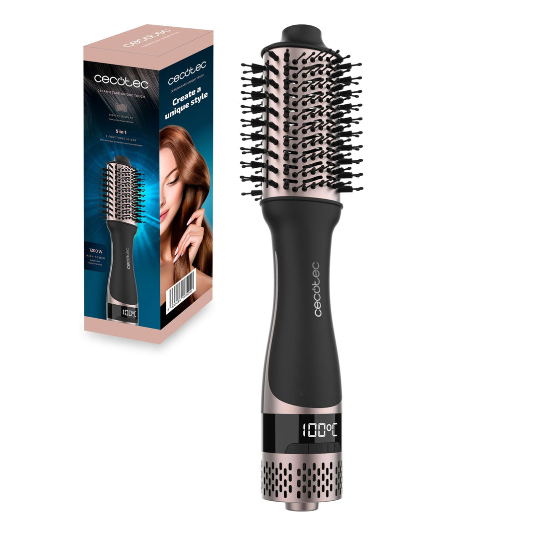Cecotec Luftbürste mit CeramicCare Unique Touch-Display, 1200 W, trocken, entwirrt, glättet, Volumen