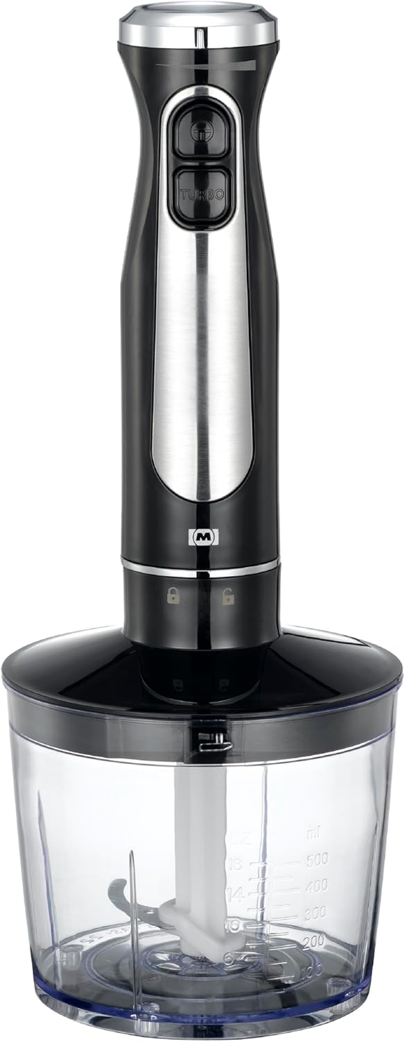 Melissa 16210069 Stabmixer Schwarz – 600 Watt leistungsstarker Mixer mit 2 Geschwindigkeitsstufen un