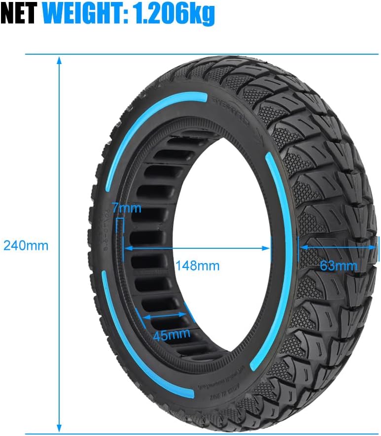 VOLOHAS 60/70-6,5 Vollgummireifen 10 Zoll Solide Reifen für Xiaomi 5/5 Pro/5 Max,für Ninebot Max G30