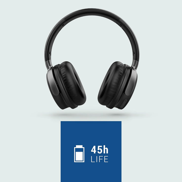Energy Sistem Power Radio Bluetooth-Kopfhörer (FM-Radio, 45 Stunden Akku, MicroSD-MP3-Player, Deep B