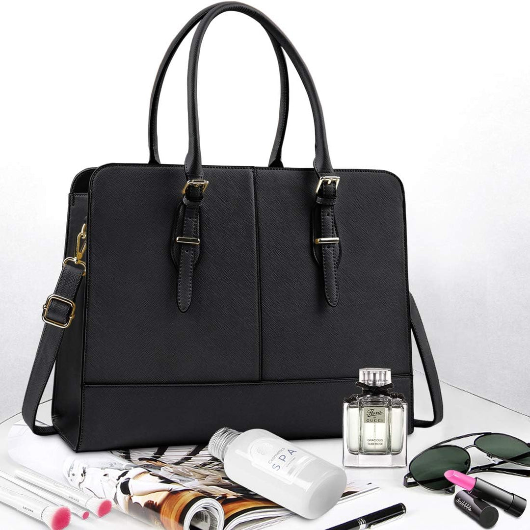 Lubardy Handtasche Damen Shopper Damen Gross Wasserdicht 15.6 Zoll Leder Laptop Tasche für Büro Arbe