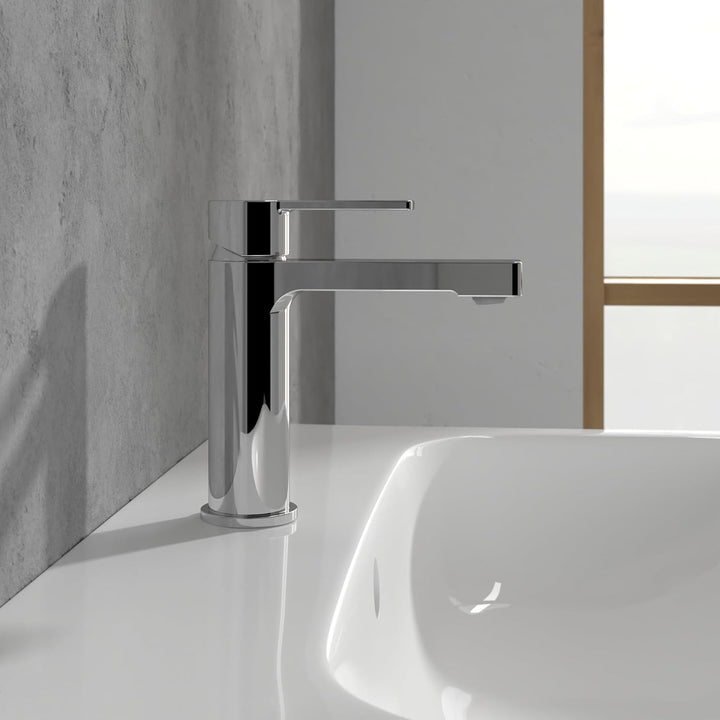Villeroy & Boch Architectura Waschtischarmatur, Wasserhahn Bad mit Zugstange und Keramikkartusche, W