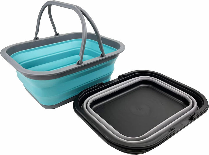 SAMMART 15L Zusammenklappbarer Korb mit Griff - Tragbarer Picknickkorb/Krater für den Aussenbereich