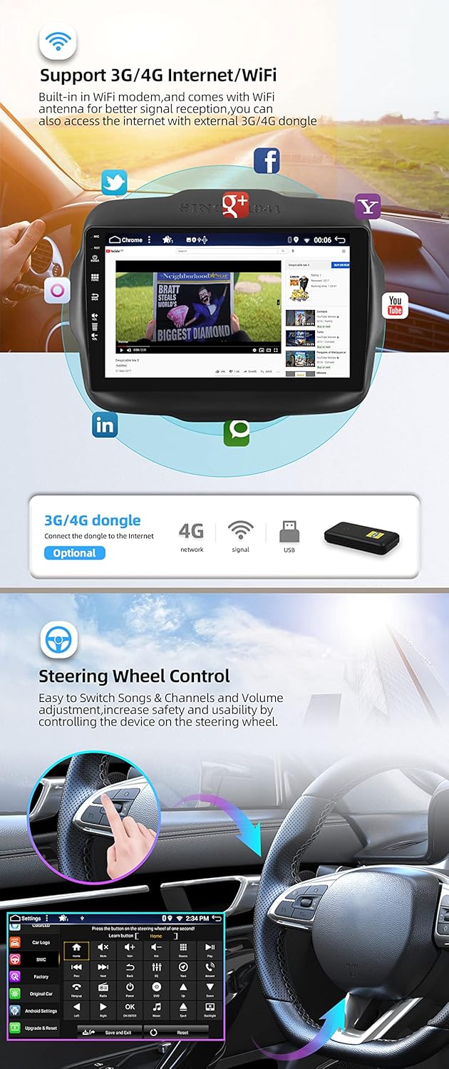 JOYX - [6G+128G] - Android 15 Autoradio Passt für Jeep Renegade (2015-2018) - Eingebaut DSP/Carplay/