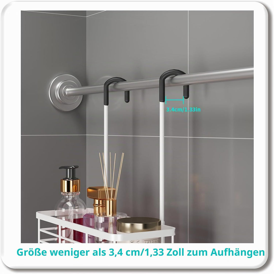 HapiRm Duschregal zum Hängen Duschablage Hängend- 2 Tier Duschablage zum Hängen mit Haken, kein Bohr