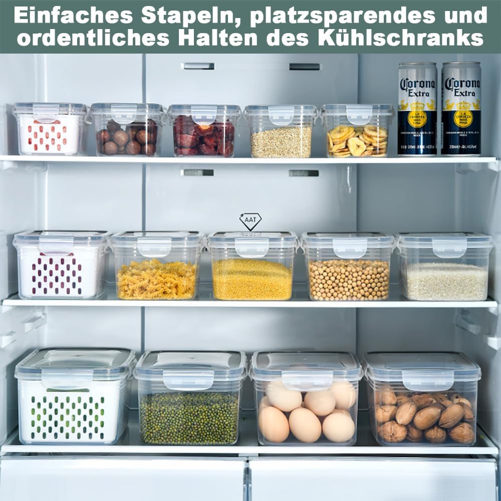 Kongming Kühlschrank organizer,Frischhaltedosen mit deckel,Frischhaltedosen,Kühlschrank organizer se