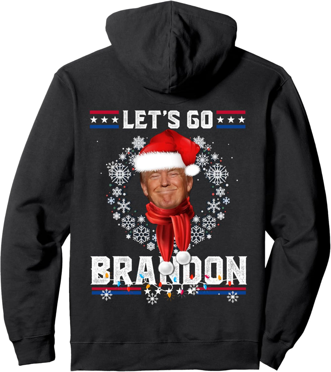 Lets Go Brandon Trump Weihnachtskranz Pullover Hoodie