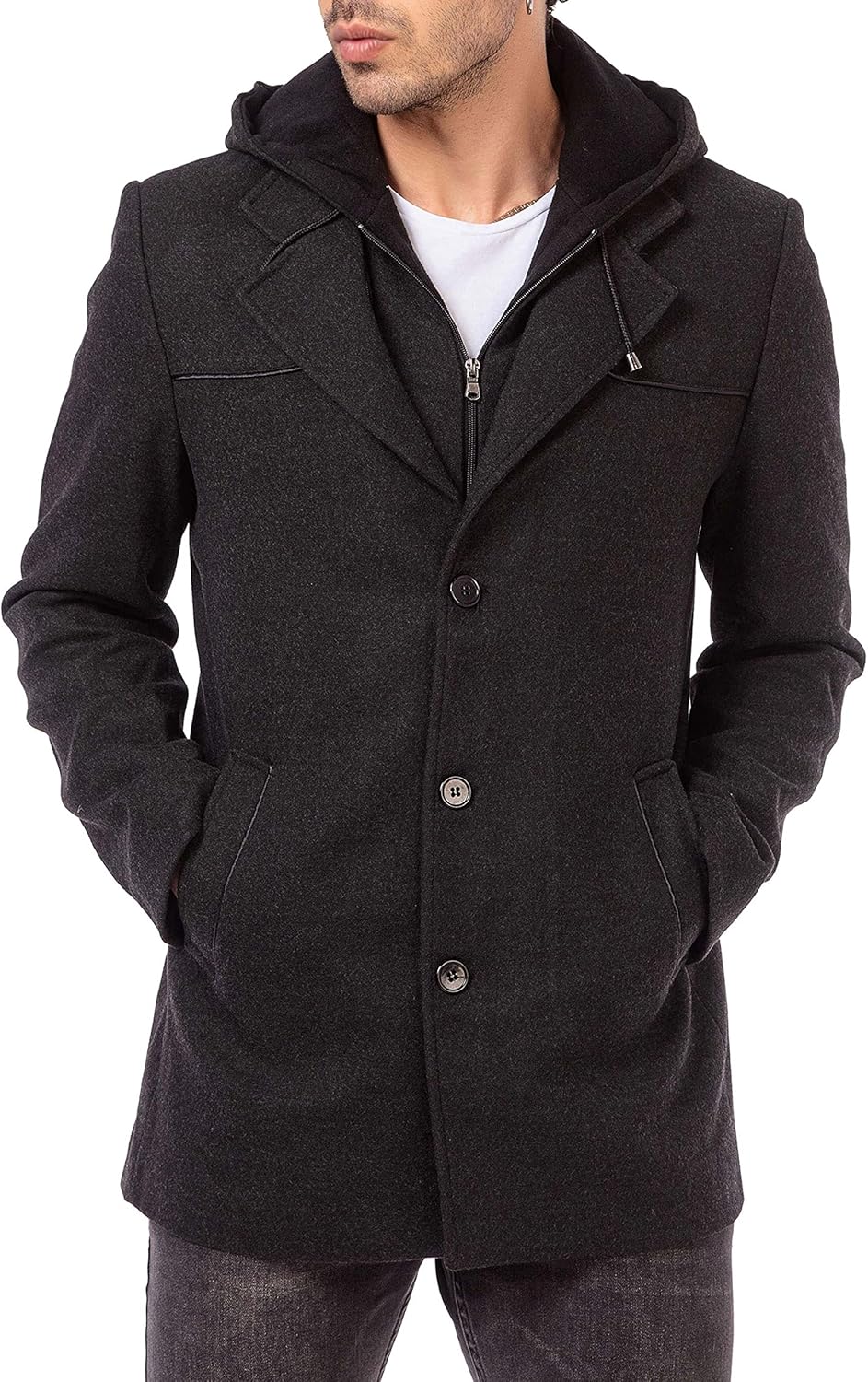 Redbridge Herren Mantel Trenchcoat Kapuzenjacke Elegant lange Jacke Hooded XXL Anthrazit, XXL Anthra