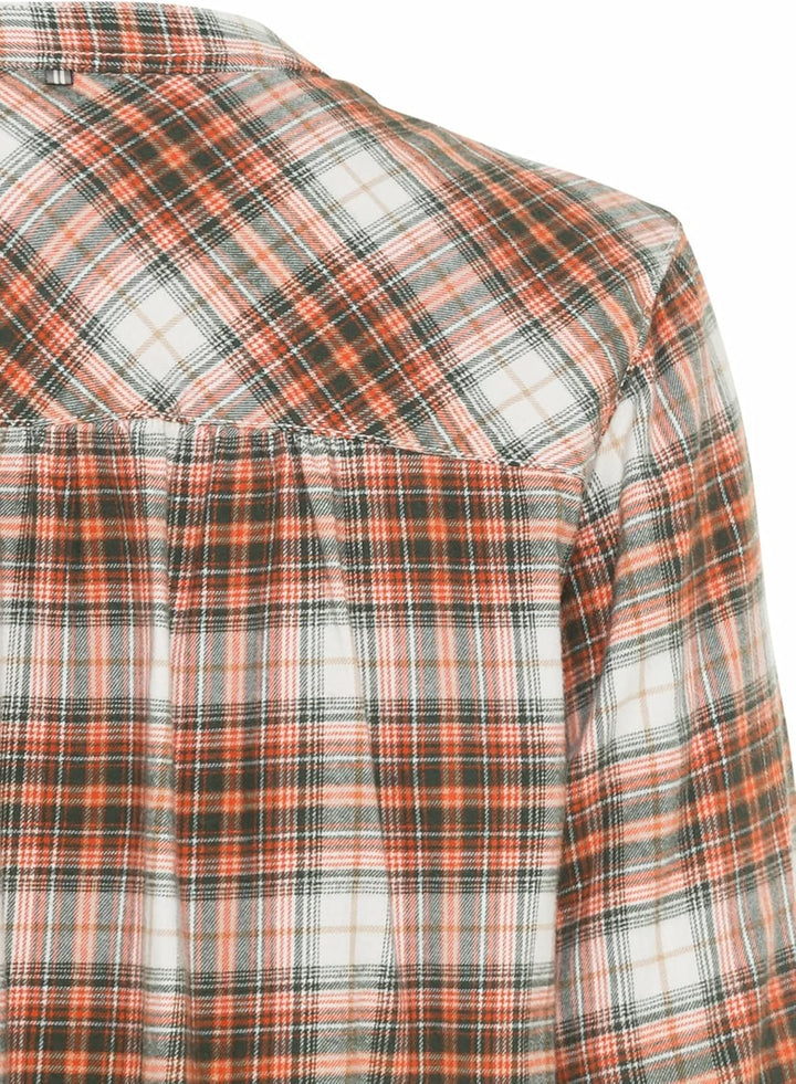 camel active Damen Karobluse mit Rundhalskragen XS Orange, XS Orange