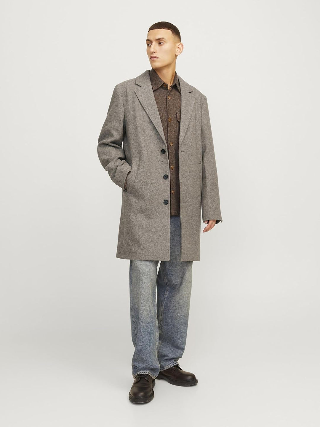 JACK &amp; JONES Herren Jjemorrison Wool Coat Sn Wollmantel XS Greige, XS Greige