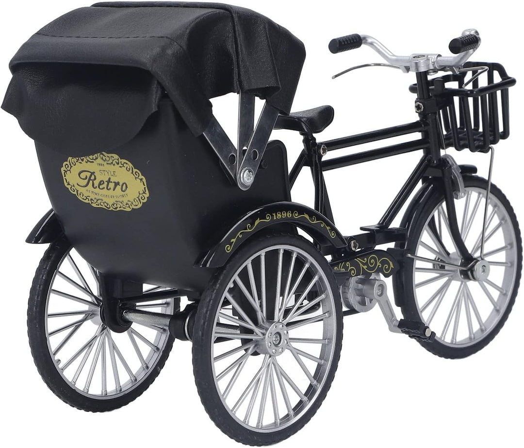 3-Rad-Rikscha-Modell Klein Kompakt Dekorativ Interessantes Rikscha-Modell Legierung Glänzendes Ausse