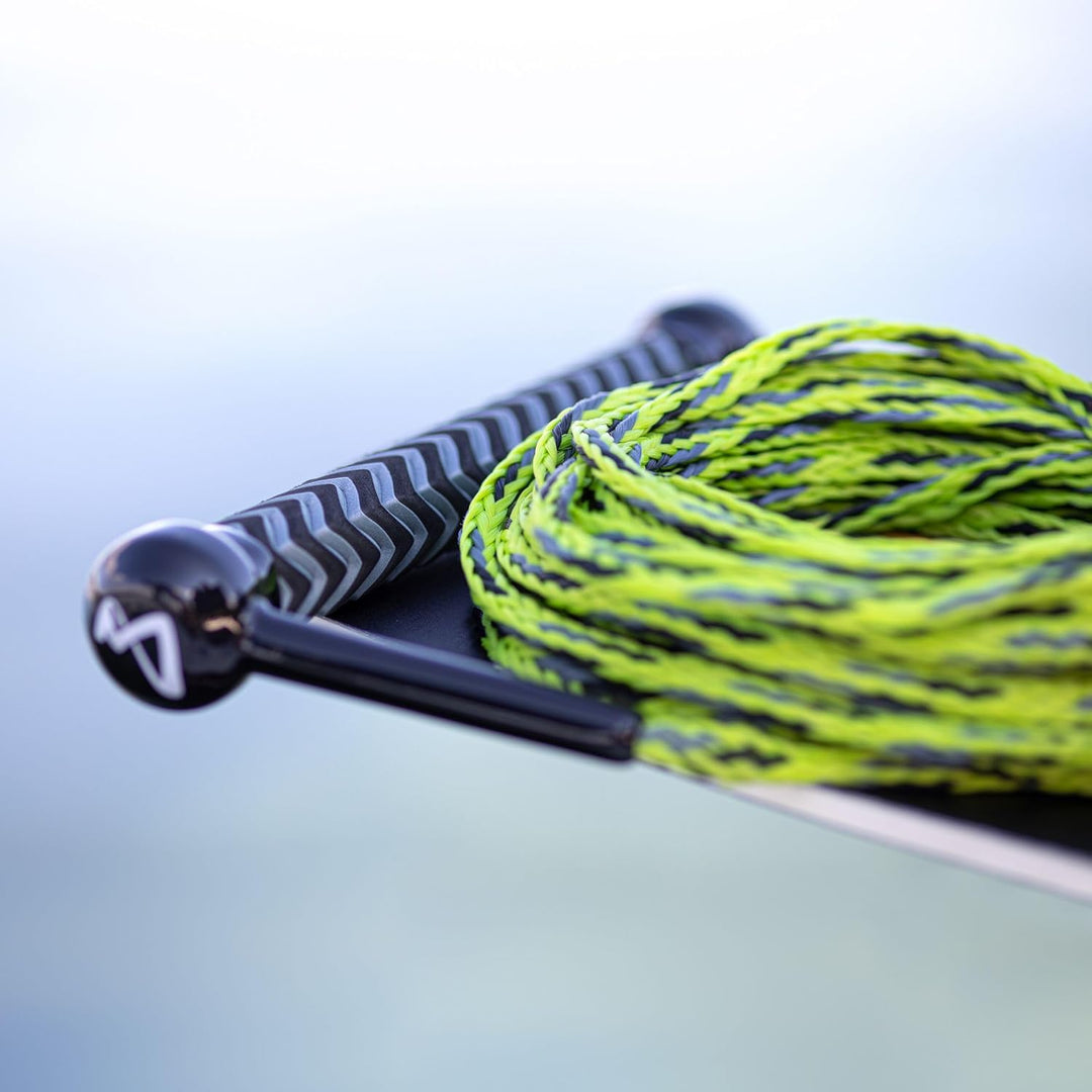 Mesle Wasserski und Wakeboard-Leine Combo, Länge 18,3m Zug-Seil mit Hantel Griff lime, lime
