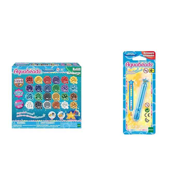Aquabeads 31995 Perlmuttperlen Nachfüllpack & Perlenstift, 1 Count (Pack of 1) Bundle mit Perlenstif