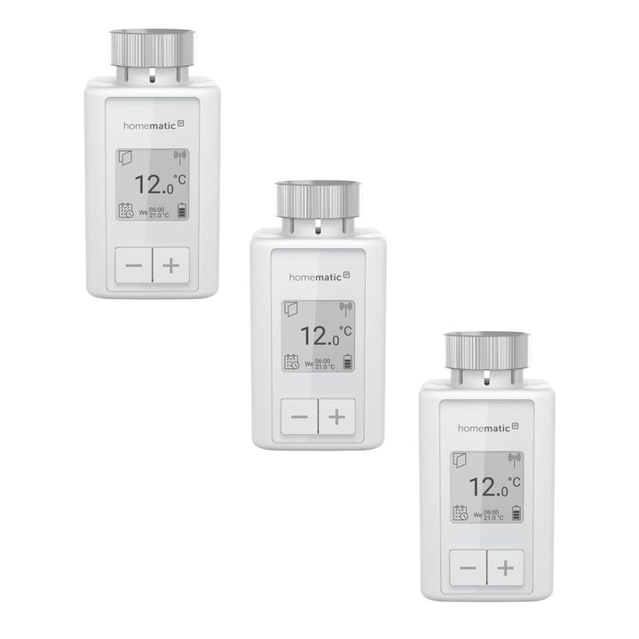Homematic IP 3er Set Smart Home Heizkörperthermostat – Flex, digitaler Thermostat Heizung, Steuerung