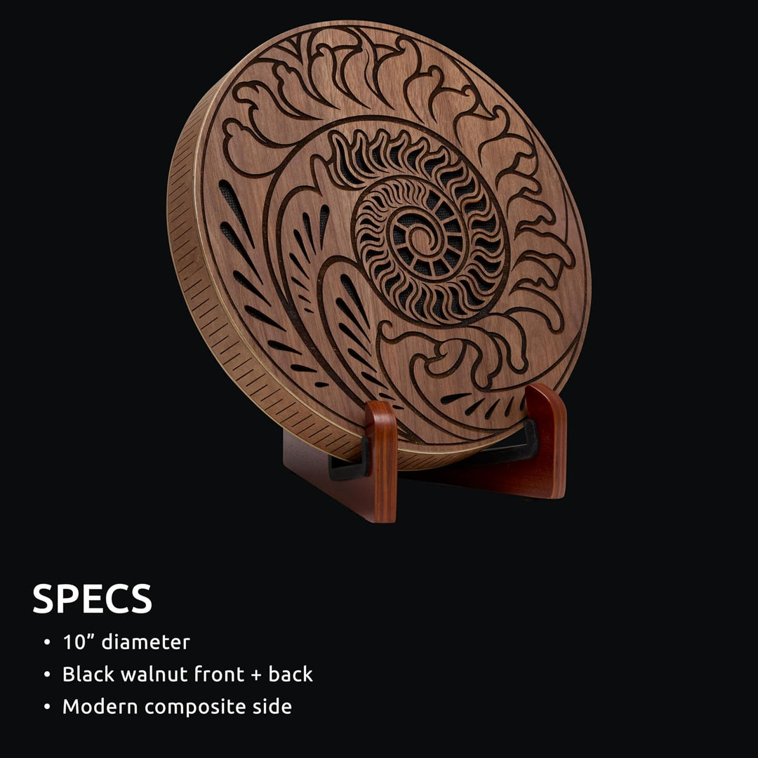 Sonic Energy 10 Zoll Rain Disk – Ozeanklang – Walnussholz mit Gravur – Für Therapie, Klangreise, Ent