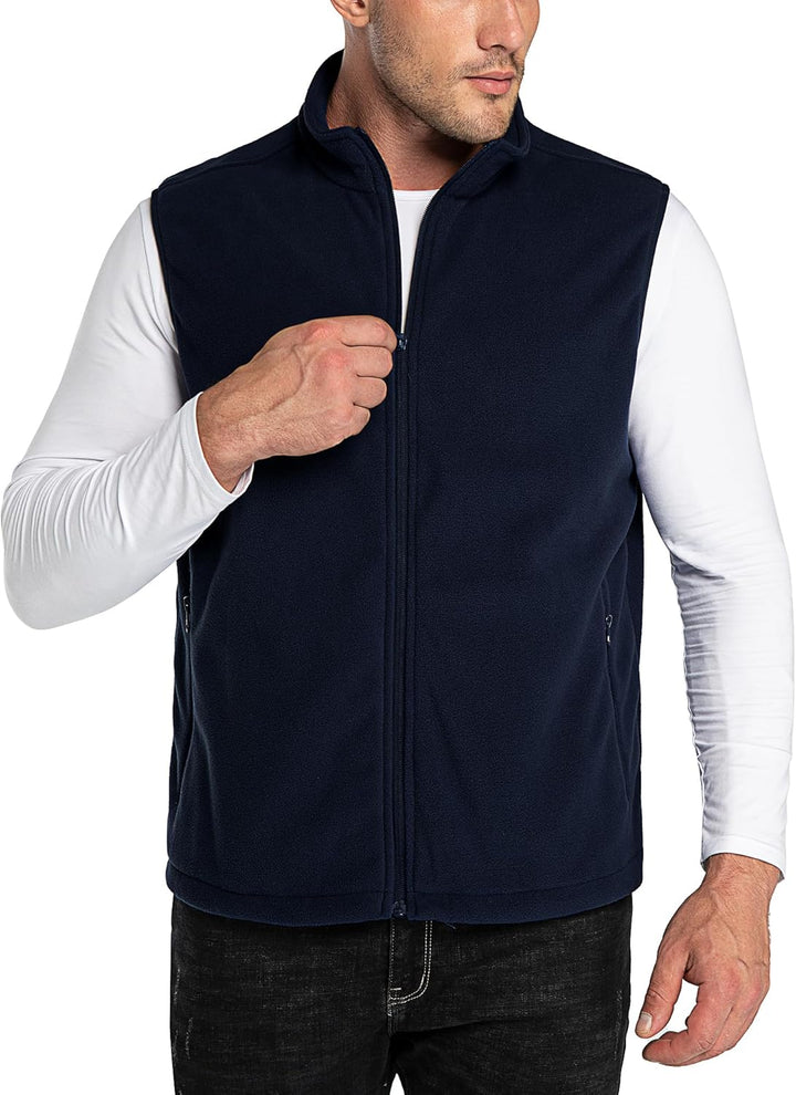 33,000ft Herren Fleece Weste Jacke Standkragen Ultraleicht Outdoor Ärmellose Fleecejacke Gilets Tops